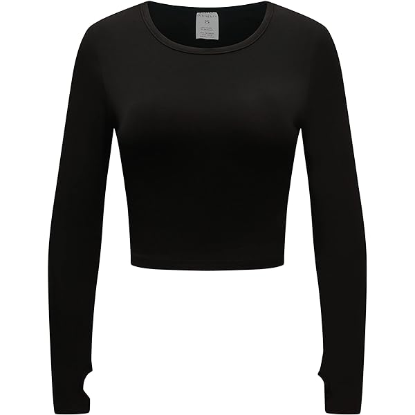 ◆as if calie◆ GURLS BASIC CROP LONG SLEEVE TSHIRT BLACK CA Amazon.com: Women's 2024 Long Sleeve Shirts Casual Crew Neck