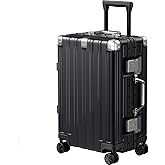 Krute Carry On Luggage 20 inch Aluminum Frame Luggage with Spinner Wheels Hardshell No Zipper PC+ABS TSA Lock Zipperless Suitcases