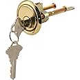 Prime-Line GD 52139 Brass Diecast, Rim Cylinder Lock with Trim Ring, 5 Pin (Single Pack)