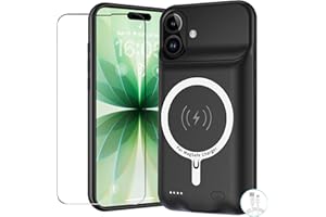 YINGYKJ Battery Case for iPhone 17, Upgraded 10000mAh Pack Rechargeable Charger Case Support Carplay with Wireless Charging Compatible for iPhone 17 (6.3 inch) External Battery Charging Cover (Black)