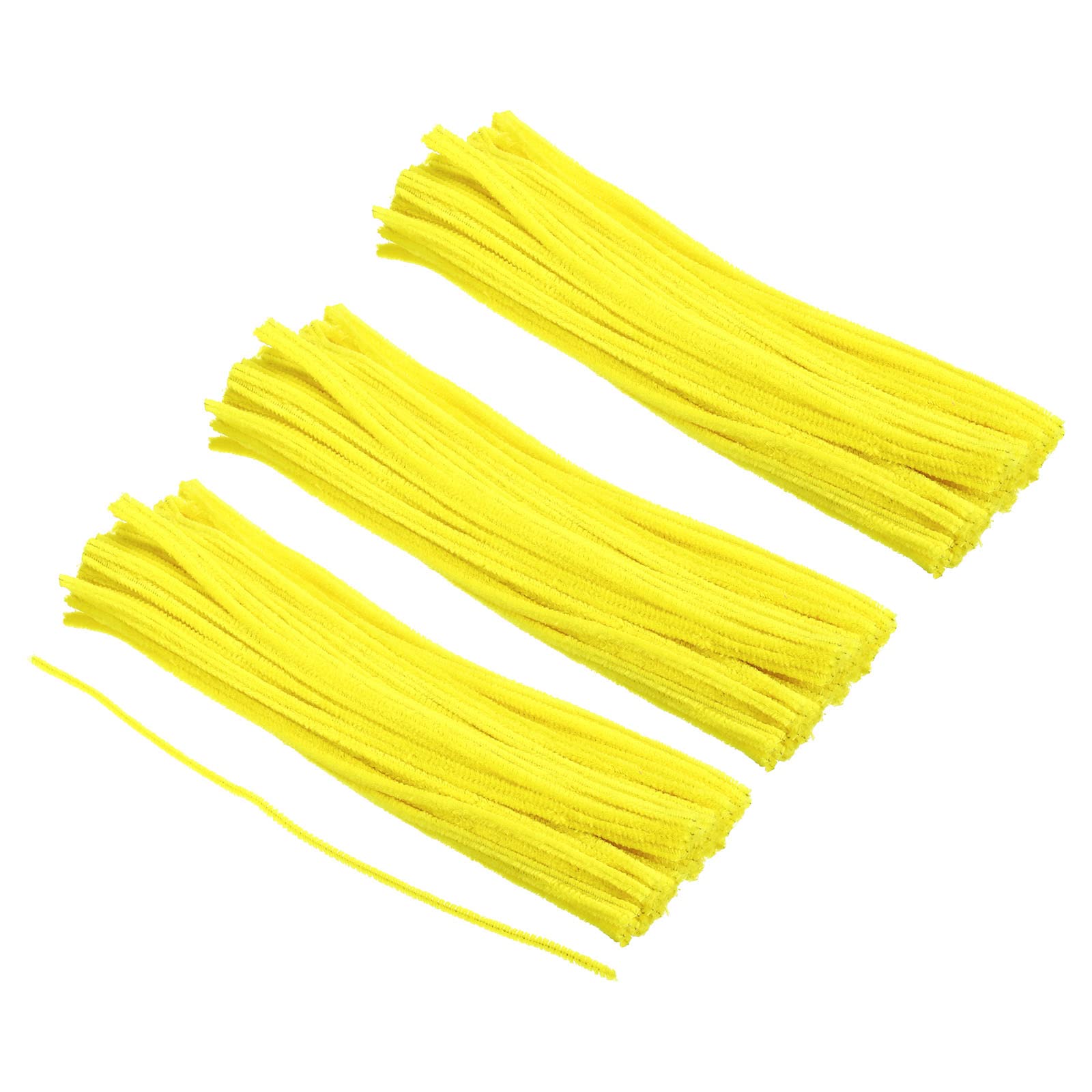 PATIKIL 30CM/12Inch Pipe Cleaners, 300 Pack Flexible Chenille Stems for DIY Art Creative Crafts Party Decorations Handicrafts Handwork, Fluorescent Yellow