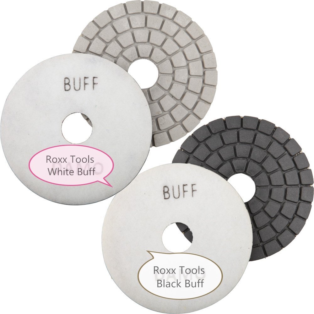 4" Black Buff + White Buff Pads for Granite Polishing & Glazing/ Final