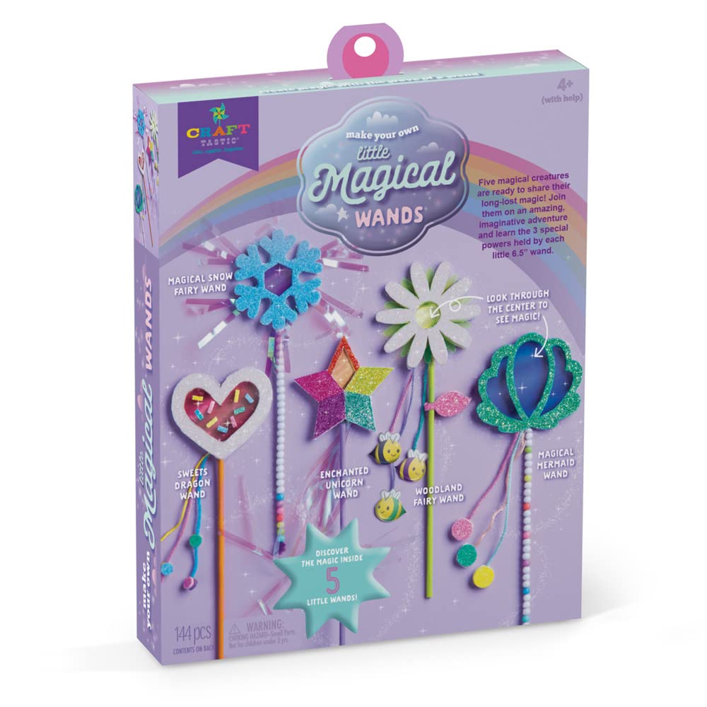 Craft-tastic — Make Your Own Little Magical Wands — Everything Included for 5 Fun DIY Magic Wands Art & Crafts Projects — Ages 4+