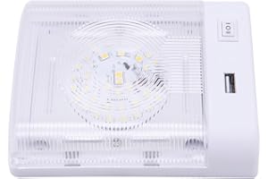 Facon 12V RV Interior Lights with Fast USB Charger (5V/2.4A), Dual-Tone 3000K/4000K Smart Lighting Upgrade for RVs, Campers, 