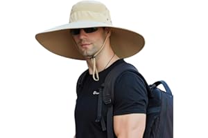 Leotruny Super Wide Brim Bucket Hat UPF50+ Waterproof Sun Hat for Fishing Hiking Camping