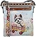 B BRENTANO Vegan Cute Animal Graphic Crossbody Bag Purse with Rhinestones (Cozy Dog Wagon)