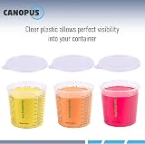 CANOPUS 1300ml Mixing Cups 12 Pack with 3 Lids - Clear Graduated Plastic view 2