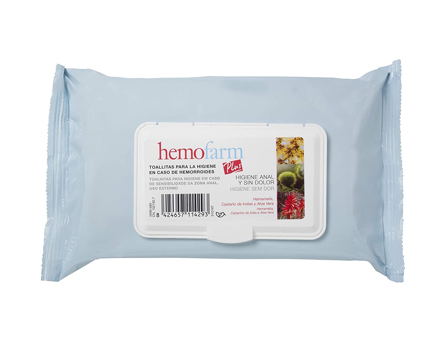 HEMOFARM PLUS - Individual Dermatological Wet Wipes, Soothe and Refresh, For Hemorrhoids, 60 Units, Package May Vary