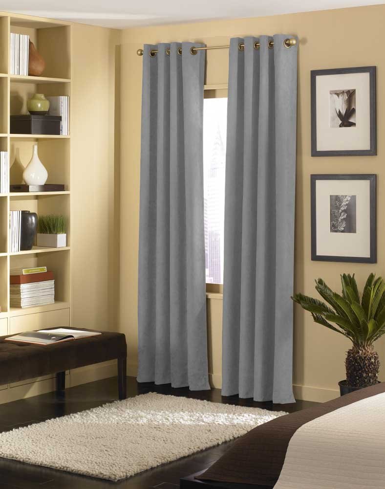 Curtainworks Cameron Grommet Curtain Panel, 50 by 144", Pewter