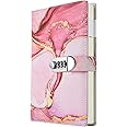 ARRLSDB A5 Creative Password Lock Journal PU Leather Combination Lock Diary Digital Password Notebook Locking Journal Diary (Pink)