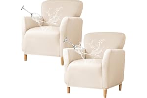 HAOYONG Banquet Armchair Slipcover Stretch Velvet Chair Covers 1-Piece Armchair Sofa Covers Soft Arm Chair Cover Removable Washable Single Couch Covers Furniture Protector for Living Room - Set of 2