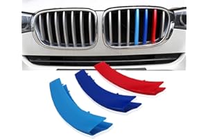 NYZAUTO Three Colored Stripe Grille Insert Trims Compatible with BMW 2007-2013 E70 X5 and 2008-2012 E71 X6 Center Kidney Grill