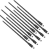 18 AWG DC Power Pigtail Cable, 2.1mm x 5.5mm Barrel Plug Wire Male Connectors for CCTV Security Camera and Led Lighting Power Adapter by SIM&NAT, Pack of 10