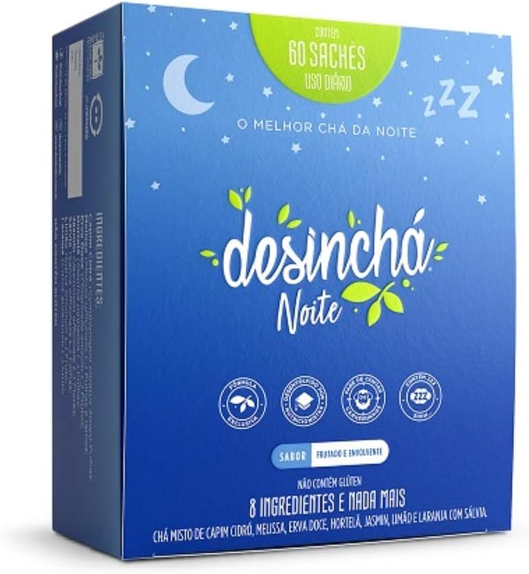 Caixa com 50 sachês de Desinchá Noite