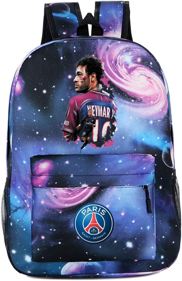 ZLXING Laptop Backpack For Students-10# Neymar Jr Fans Unisex Large Capacity Lightweight Leinwand Material School Rucksack Computer Daypack, Fits 15.6 Inch Laptop-H