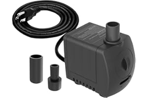 Knifel Submersible Pump 150GPH (550 L/H 9.5W) Ultra Quiet with Over Heating Protection 4ft High Lift for Fountains, Hydroponics, Ponds, Aquariums & More