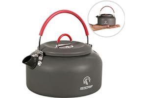 REDCAMP 0.8L Mini Outdoor Camping Kettle, Aluminum Water Pot with Carrying Bag, Compact Lightweight Tea Kettle