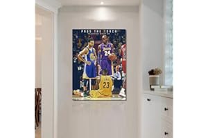 Sports Legends Black Mamba Lebron James & Stephen Curry Poster Wall Art Decor Framed Print 1 Pcs All Basketball Star Fans Gif