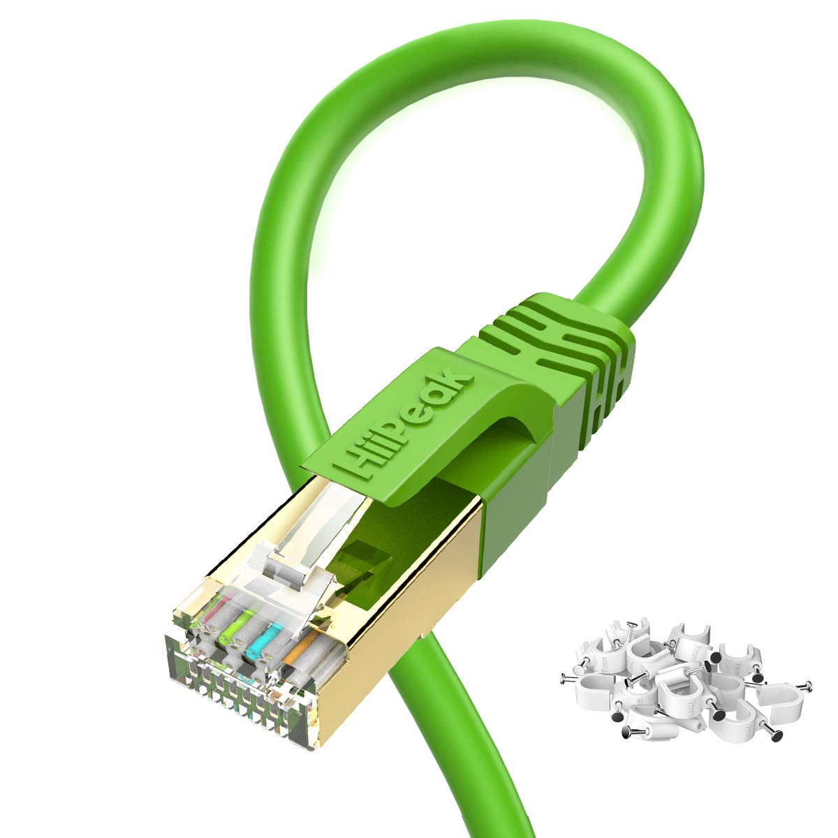 Cat 8 Ethernet Cable 100ft, HiiPeak Cat8 Internet Cable 40Gbps 2000Mhz High-Speed Professional LAN P
