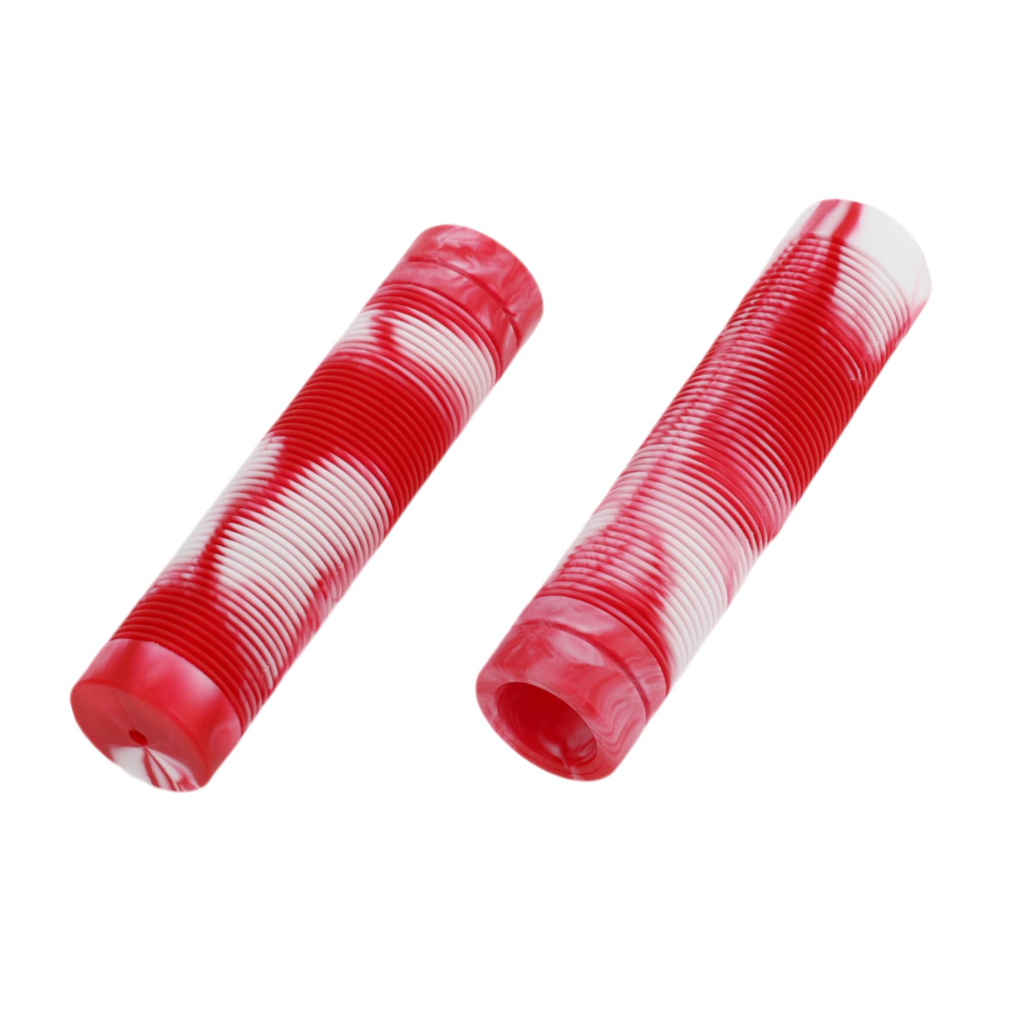TUCKBOLD Bike Handlebar Grips Covers 125mm Long Soft | Bicycle End Grips Protector White Red 1 Pair