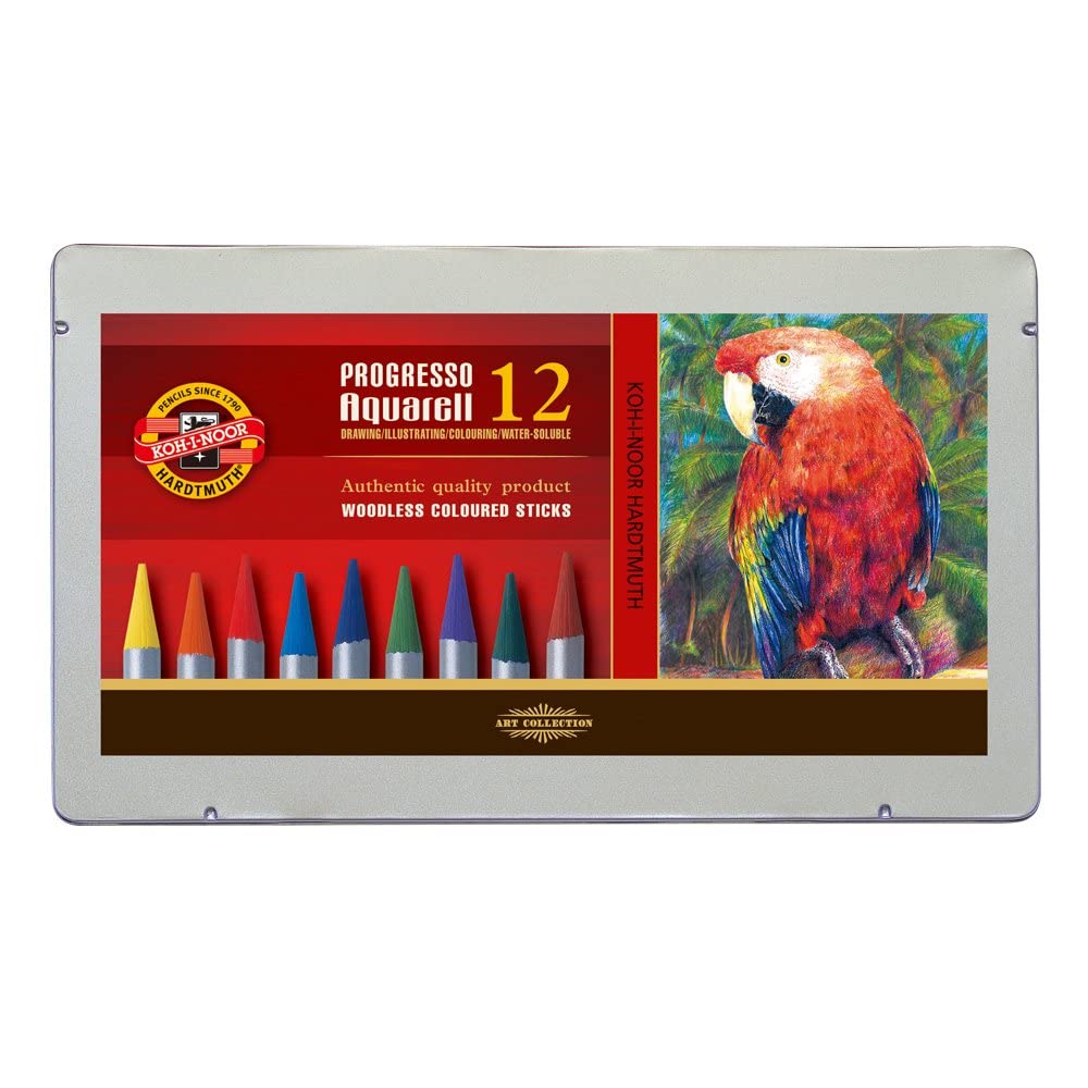 KOH-I-NOOR Progresso Woodless Aquarell Coloured Pencil Set (Set of 12)