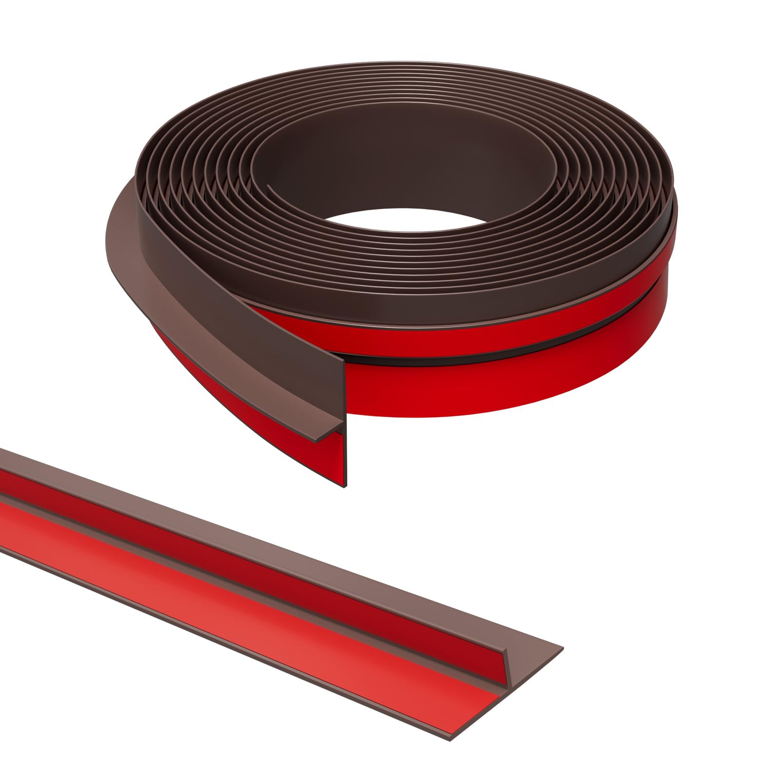 Photo 1 of Elvone T-Shaped Door Draft Stopper, 1.97 in x 10 Ft Silicone Seal Strip for Windows Gaps, Weather Stripping Seal Strip Shower Sweep, Brown
