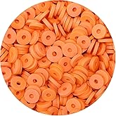 Bundooraking-2000pcs Orange Clay Beads (6mm) for Jewelry Making, Heishi Beads for Bracelets, Necklace and Earring Accessories for Crafts