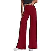 PRETTYGARDEN Women's Wide Leg Palazzo Pants 2025 Dressy Casual Lounge Workout Sweatpants High Waisted Trousers(Wine Red,XX-Large)