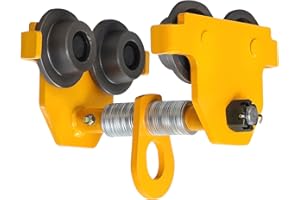 Hasopy Manual Trolley, 2 Ton/4400 lbs Load Capacity Push Beam Trolley with Dual Wheels, Adjustable for I-Beam Flange Width 2.5" - 5.5", Heavy Duty Beam Trolley Hoist w/Dual Track Rollers