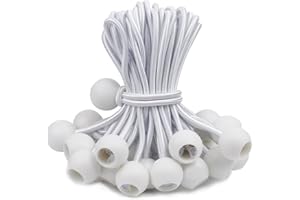 PH PERKHOMY PerkHomy 30 PCS Ball Bungee Cord 6 Inch Heavy Duty Bungie Cord Balls for Tarp Tie Down Canopy Camping Tents Cargo Holding Wire Hoses Patio Umbrellas Awning (30pc White)