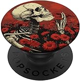 Skeleton Skull Dark Nu Goth Pastel Goth Aesthetic Flower PopSockets Adhesive PopGrip