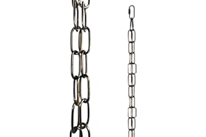 LOFIR 16.5 FT Matte Bronze-Colored Rain Chain with Hooks - Rain Chains for Outside - Adjustable Rain Catcher Chains with Bell for Eaves Drainage - Easy Install Bronze-Colored (Diameter 4mm)