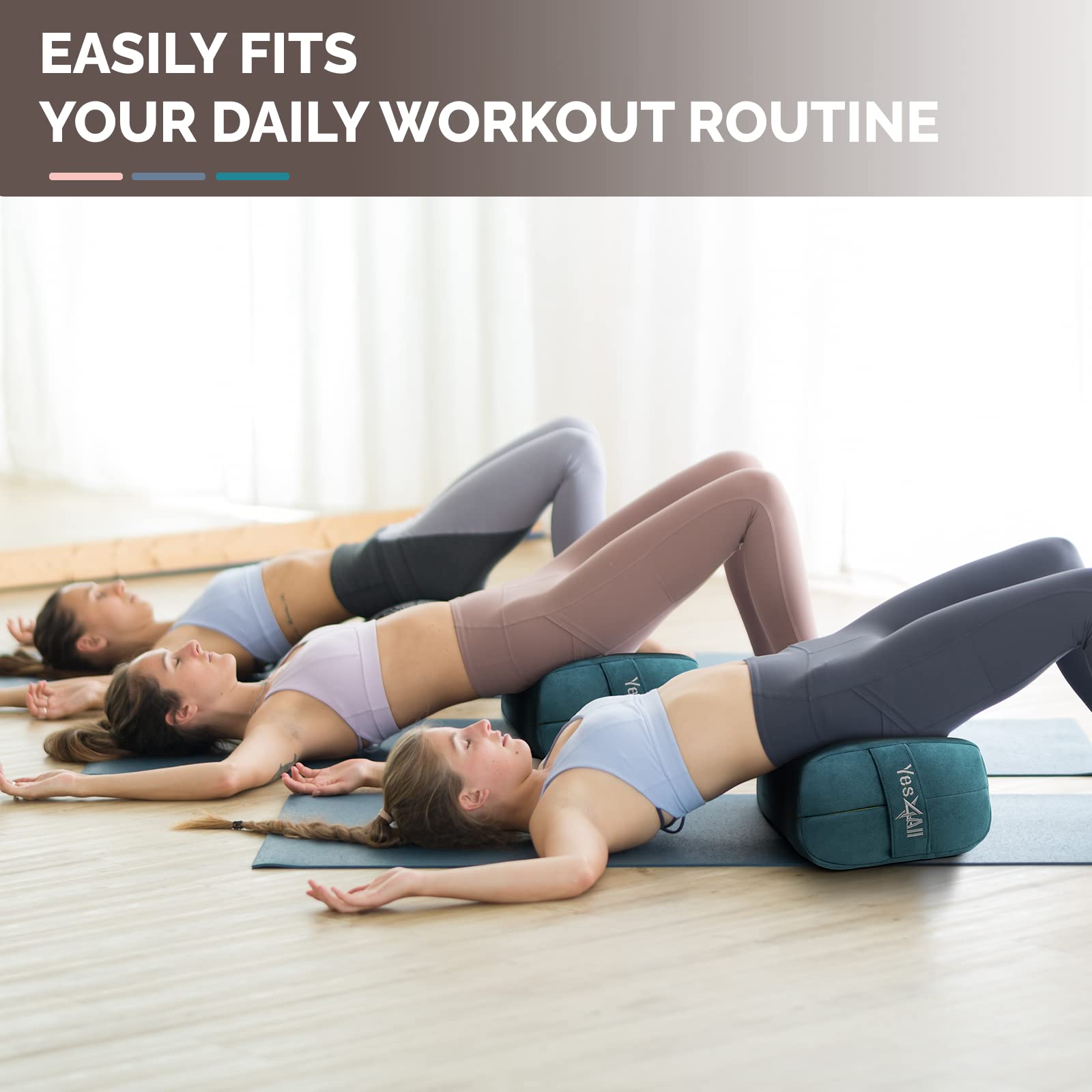 Yes4All Triple-Layer Sponge Yoga Bolster Pillow for Restorative Yoga & Meditation - Versatile Yoga Support Pillow, Balance & Poses Modification - Image 6