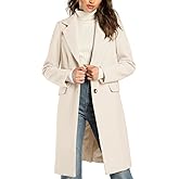 IDEALSANXUN Womens Wool Coats Fall Winter Notch Lapel Long Trench Coat Peacoat Blazer Jackets