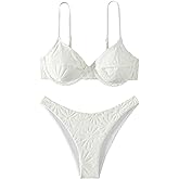 SOLY HUX Women's Two Piece Swimsuit Bathing Suits Solid Underwire Bikini Sets