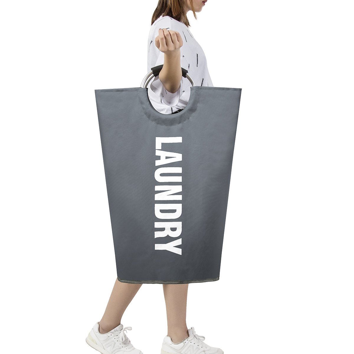 chrislley cesta para la ropa sucia (Oxford grande papelera plegable bolsa para la colada plegable lienzo Holder