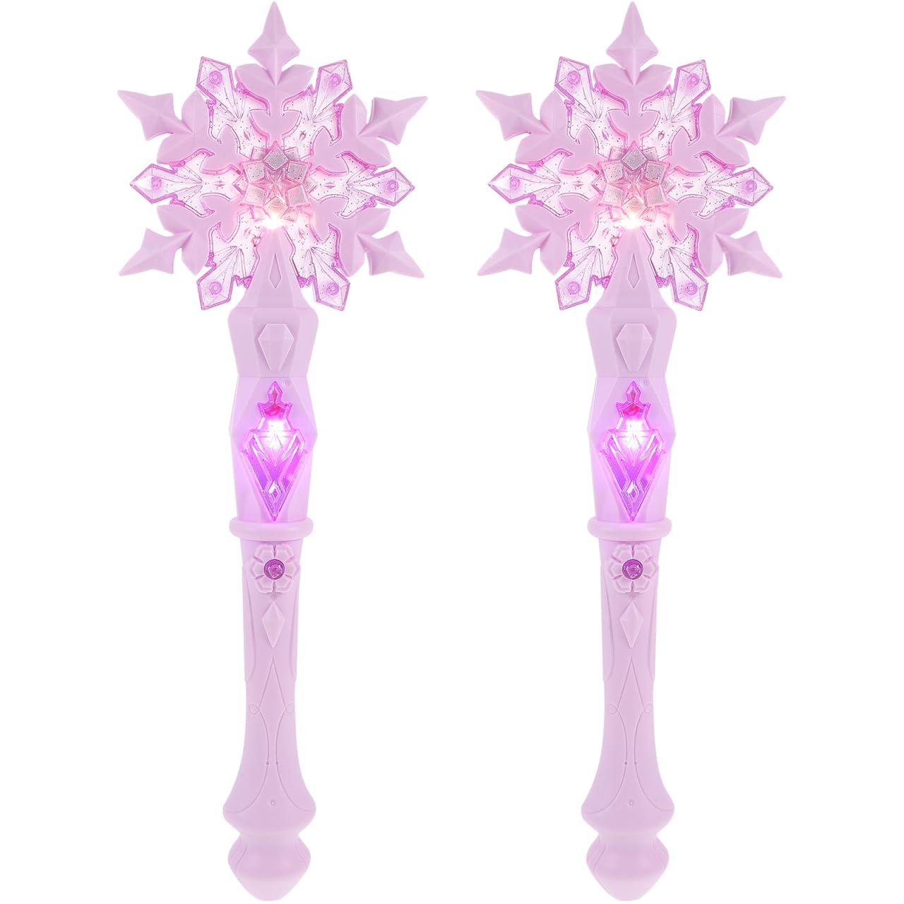 SAFIGLE Snowflake Light up Wand for Kids Musical Fairy Wand with Sound and Led Glow Party Accessory for Girls Dress up and Holiday Celebration