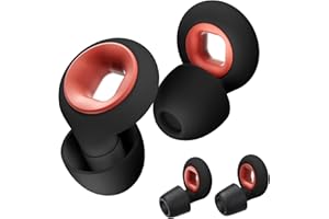 Concert Ear Plugs, 2 Pair BNU High Fidelity Noise Cancelling Earplugs Hearing Protection for Musicians,Festivals,Raves Sleep, 25-33db Noise Reduction 6 Pair Reusable Foam＆Silicon Tips in S/M/L Black