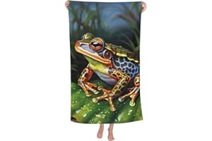 WLKSNBVD Tropical Forest Frog Bath Towel Soft Super Absorbent Bathroom Towel 32 x 52 Inch Microfiber Beach Towels for Bathroo