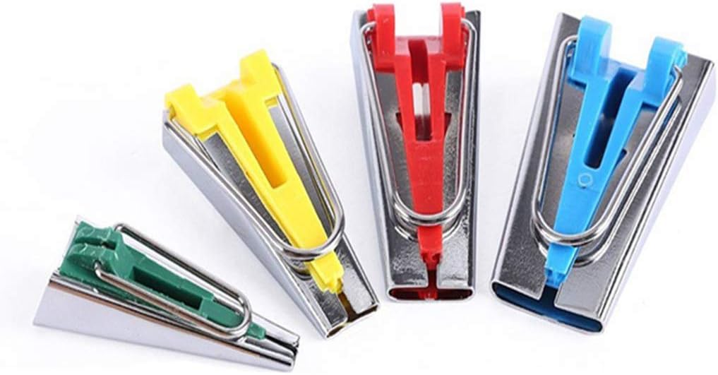 Myriad Choices Set of 4 Size Fabric Bias Tape Maker Tool 6mm 12mm 18mm 25mm Sewing Quilting