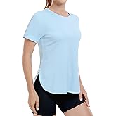 MIER Womens UPF 50+ Sun Protection Workout Tops Short Sleeve UV SPF T-Shirts for Athletic Gym Exercise Yoga, Dry Fit
