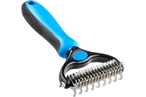 Pet Dematting Comb - Grooming Brush Tool - Undercoat Rake for Dogs & Cats