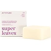 ATTITUDE Moisture Rich Conditioner Bar, Natural Origin, for Ultra Dry and Damaged Hair, Shea & Cocoa Butter, Clean ingredients, Vegan, Coconut & Wild Berries Scent, 3 Oz