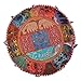 Marubhumi Indian Pouf Stool Vintage Patchwork Embellished with Patchwork Living Room Ottoman Cover, 23 X 13 Inches, Only Cover, Filler not Included