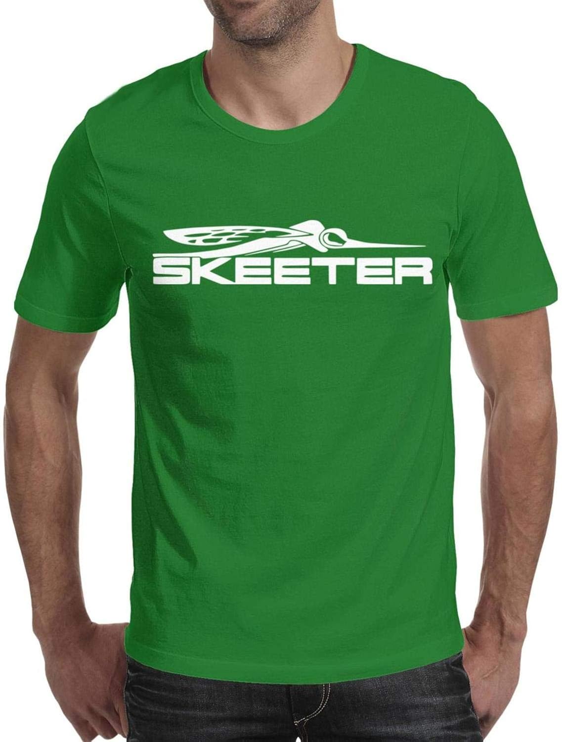 Novelkseer Casual Men Cotton Printing Pullover Skeeter-White-Logo- Short Sleeve T-Shirts