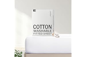 FreshCulture Pure Cotton Fitted Sheets Twin Size, 300 Thread Count Percale Sheets for Twin Size Bed, Soft & Breathable Cotton Sheets, Luxury Fitted Sheets Only (White)
