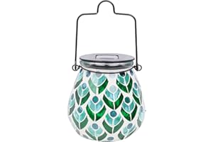 Bshine Mosaic Solar Lantern Outdoor Hanging Waterproof, Mosaic Light Indoor Decorative Table, Garden Decor for Yard Outside, Path, Pathway, Courtyard, Lawn,Light Up Christmas Decor Outdoor