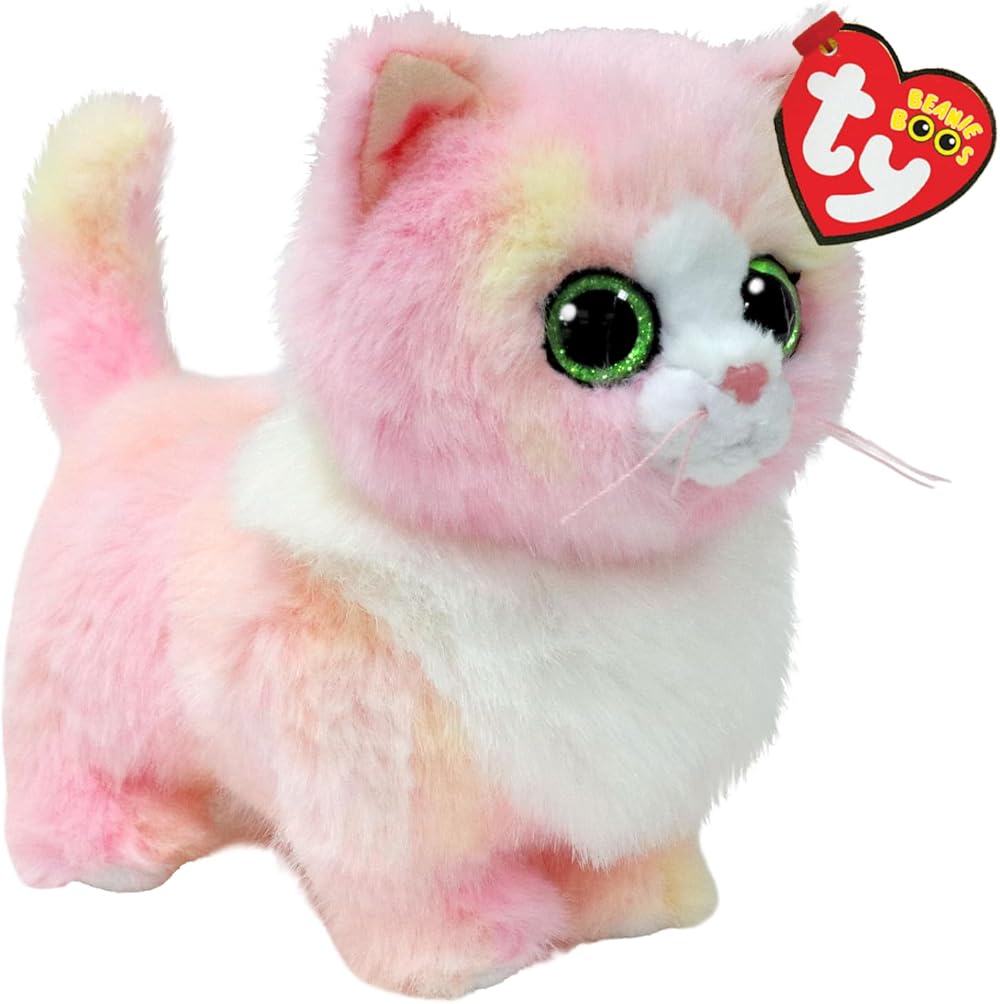 TY Lady Pink Cat Beanie Boo 14cm Plush Toy Kids Collectible Cat