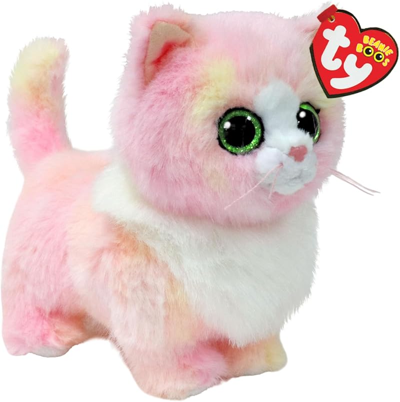 TY Lady Pink Cat Beanie Boo 14cm Plush Toy Kids Collectible Cat