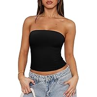 トップス meltthelady basic tube tops Women's 2 Pack Tube Tops Basic Layered Tube Top Bustier off